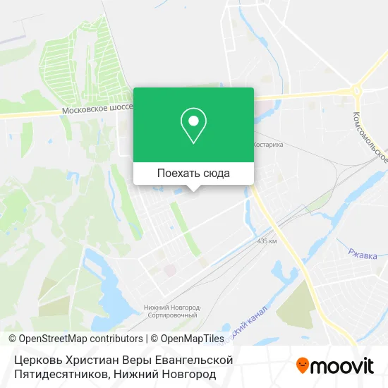 Карта Церковь Христиан Веры Евангельской Пятидесятников