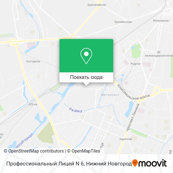 Карта Профессиональный Лицей N 6