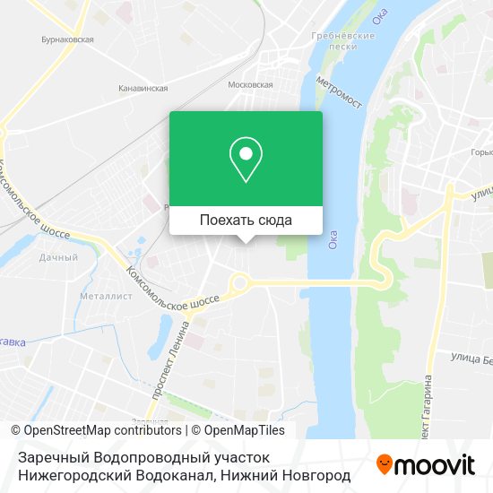 Карта Заречный Водопроводный участок Нижегородский Водоканал