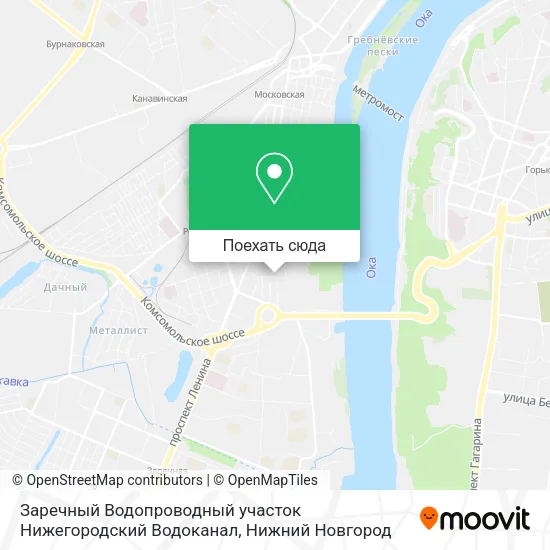 Карта Заречный Водопроводный участок Нижегородский Водоканал