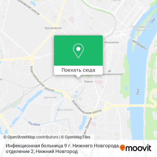 Карта Инфекционная больница 9 г. Нижнего Новгорода. отделение 2