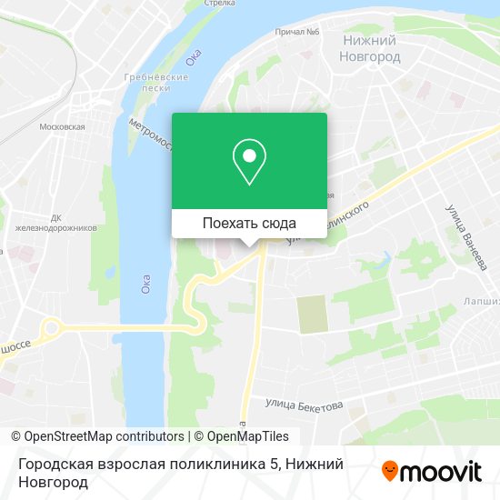 Карта Городская взрослая поликлиника 5