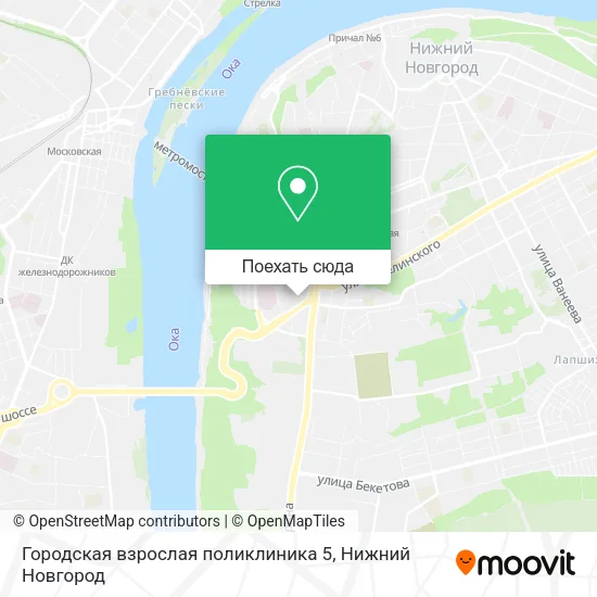 Карта Городская взрослая поликлиника 5