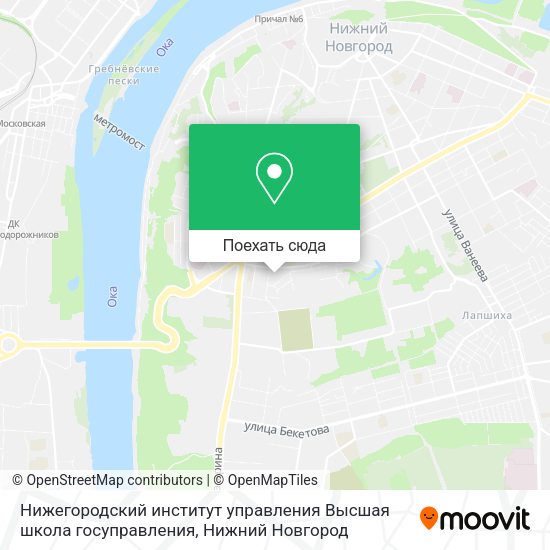 Карта Нижегородский институт управления Высшая школа госуправления