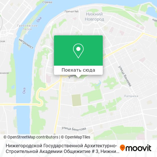 Карта Нижегородской Государственной Архитектурно-Строительной Академии Общежитие # 3