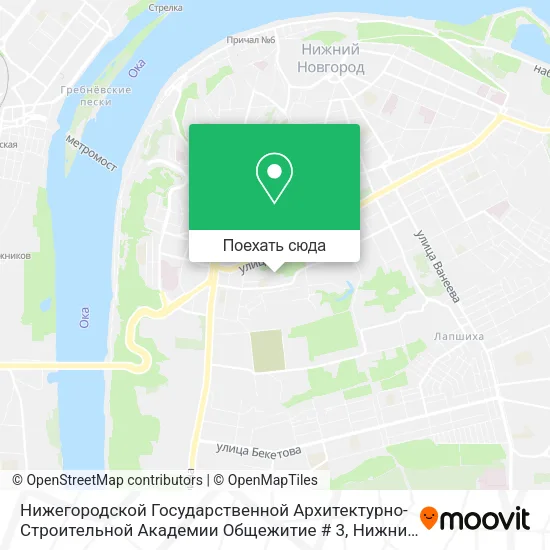 Карта Нижегородской Государственной Архитектурно-Строительной Академии Общежитие # 3