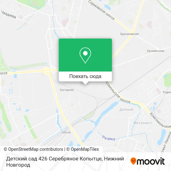 Карта Детский сад 426 Серебряное Копытце