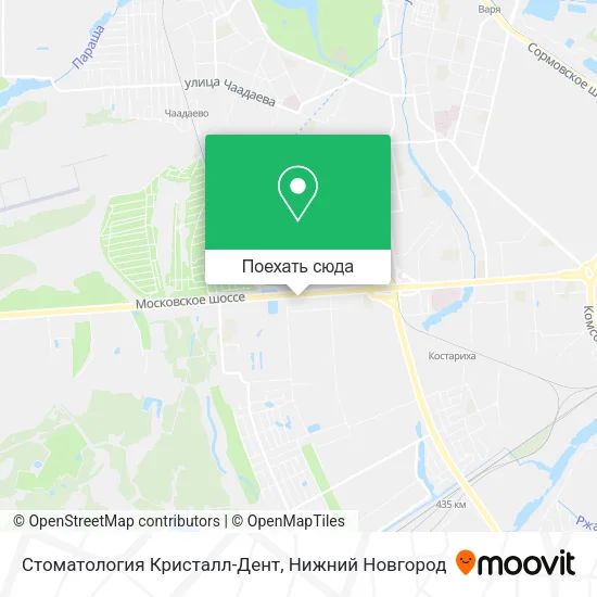 Карта Стоматология Кристалл-Дент