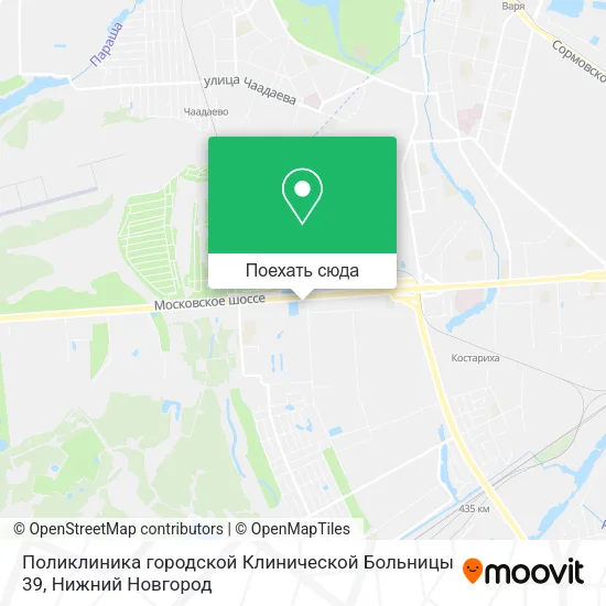 Карта Поликлиника городской Клинической Больницы 39
