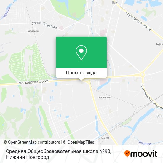 Карта Средняя Общеобразовательная школа №98