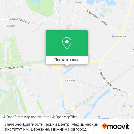 Карта Лечебно-Диагностический центр, Медицинский институт им. Березина