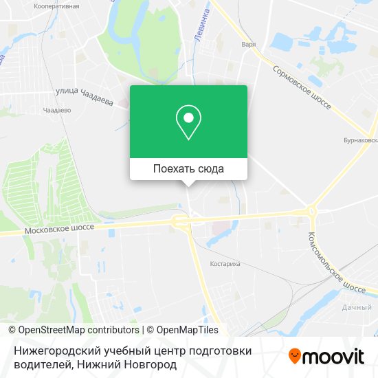 Карта Нижегородский учебный центр подготовки водителей
