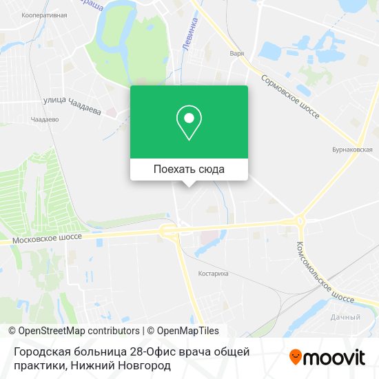 Карта Городская больница 28-Офис врача общей практики