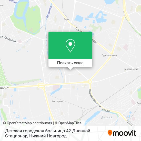 Карта Детская городская больница 42-Дневной Стационар
