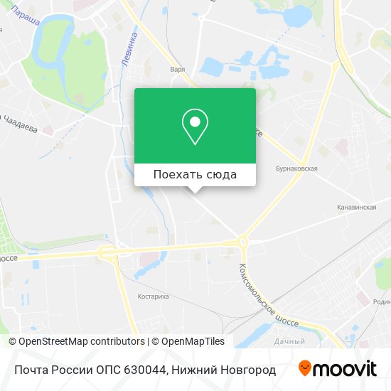 Карта Почта России ОПС 630044