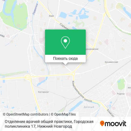 Карта Отделение врачей общей практики, Городская поликлиника 17