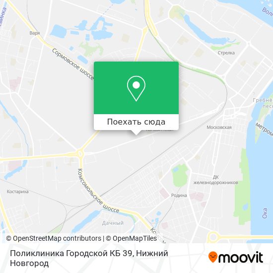 Карта Поликлиника Городской КБ 39