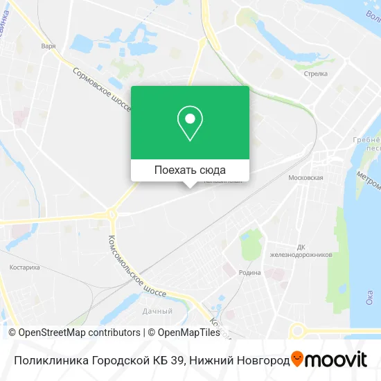 Карта Поликлиника Городской КБ 39