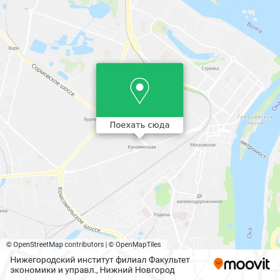 Карта Нижегородский институт филиал Факультет экономики и управл.