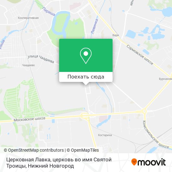 Карта Церковная Лавка, церковь во имя Святой Троицы