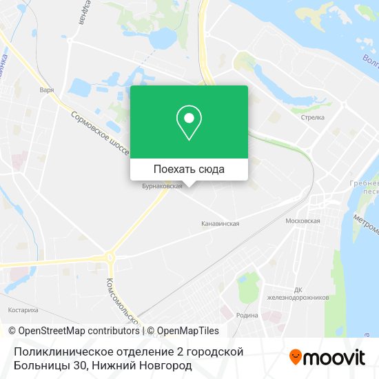 Карта Поликлиническое отделение 2 городской Больницы 30