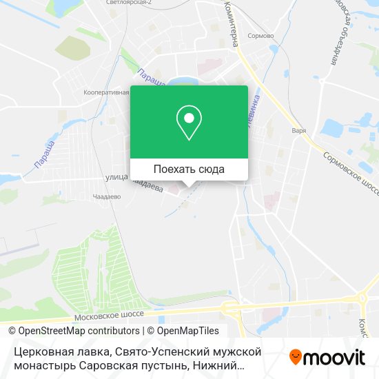 Карта Церковная лавка, Свято-Успенский мужской монастырь Саровская пустынь