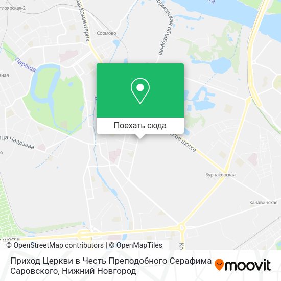 Карта Приход Церкви в Честь Преподобного Серафима Саровского