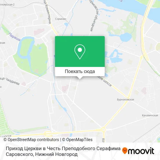 Карта Приход Церкви в Честь Преподобного Серафима Саровского