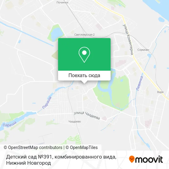 Карта Детский сад №391, комбинированного вида