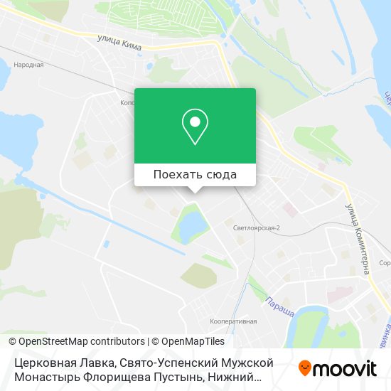 Карта Церковная Лавка, Свято-Успенский Мужской Монастырь Флорищева Пустынь