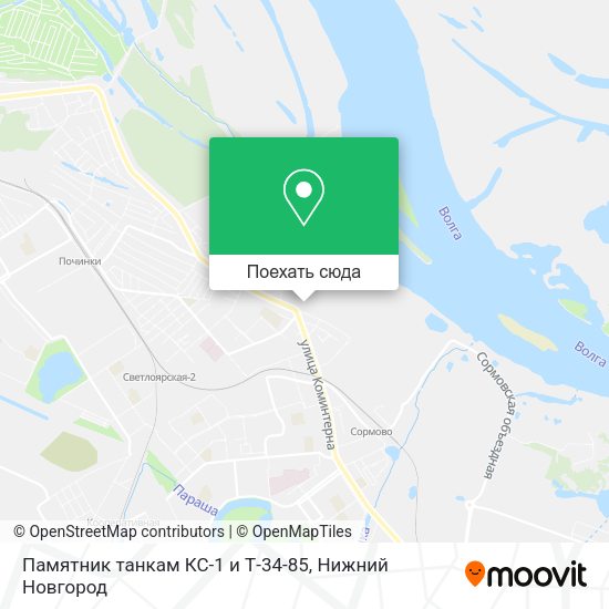 Карта Памятник танкам КС-1 и Т-34-85
