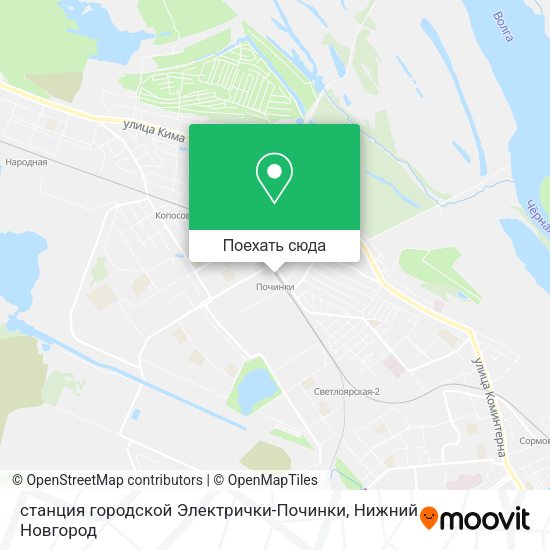 Карта станция городской Электрички-Починки