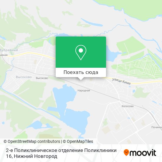 Карта 2-е Поликлиническое отделение Поликлиники 16