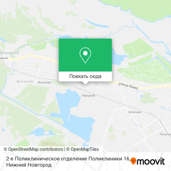 Карта 2-е Поликлиническое отделение Поликлиники 16