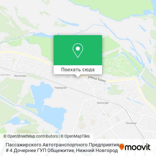 Карта Пассажирского Автотранспортного Предприятия # 4 Дочернее ГУП Общежитие