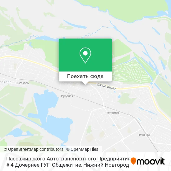 Карта Пассажирского Автотранспортного Предприятия # 4 Дочернее ГУП Общежитие