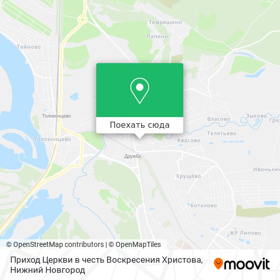 Карта Приход Церкви в честь Воскресения Христова