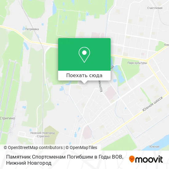 Карта Памятник Спортсменам Погибшим в Годы ВОВ