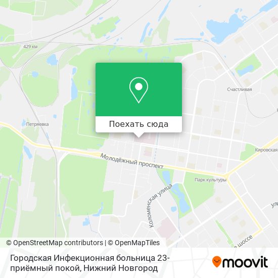 Карта Городская Инфекционная больница 23-приёмный покой