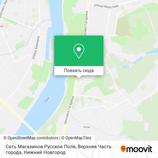 Карта Сеть Магазинов Русское Поле, Верхняя Часть города