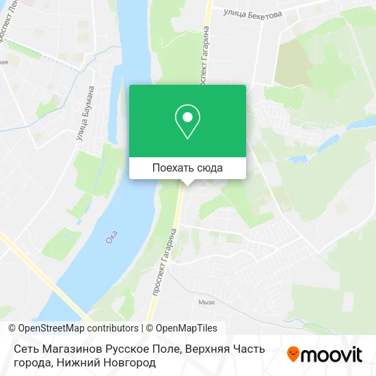 Карта Сеть Магазинов Русское Поле, Верхняя Часть города