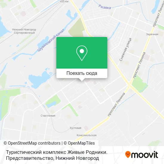 Карта Туристический комплекс Живые Родники. Представительство