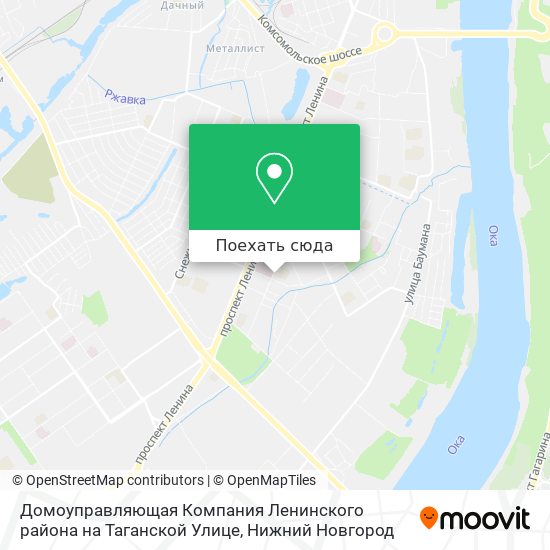 Карта Домоуправляющая Компания Ленинского района на Таганской Улице