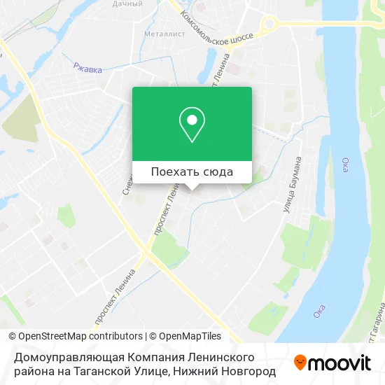 Карта Домоуправляющая Компания Ленинского района на Таганской Улице