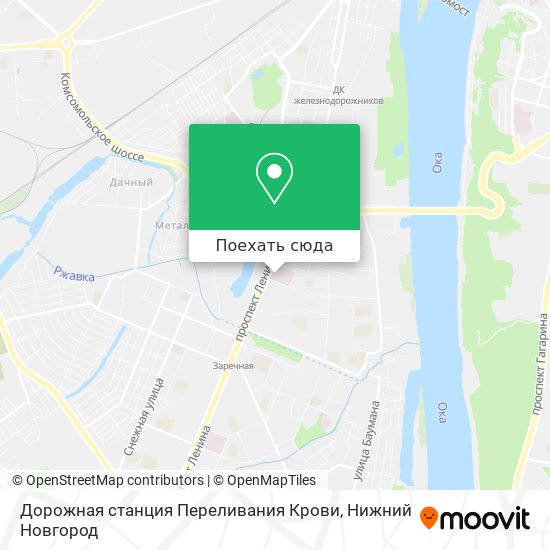 Карта Дорожная станция Переливания Крови