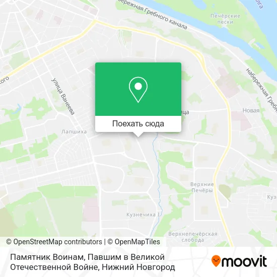 Карта Памятник Воинам, Павшим в Великой Отечественной Войне