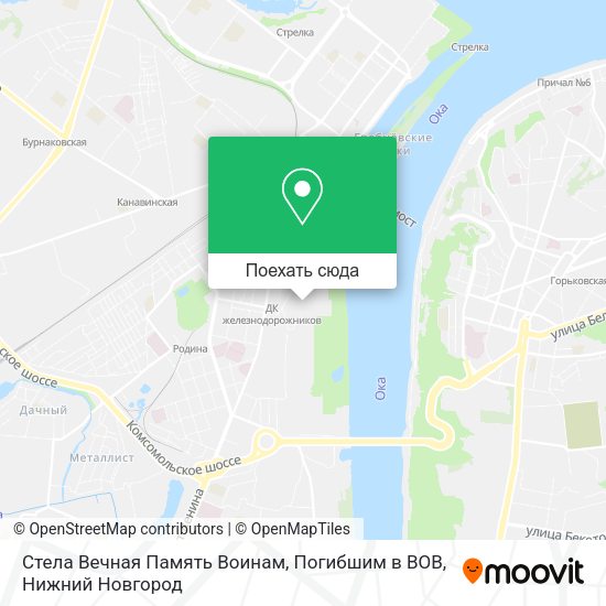 Карта Стела Вечная Память Воинам, Погибшим в ВОВ