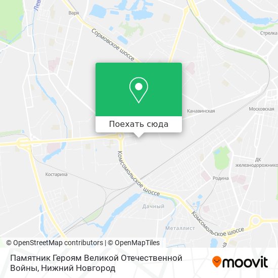 Карта Памятник Героям Великой Отечественной Войны