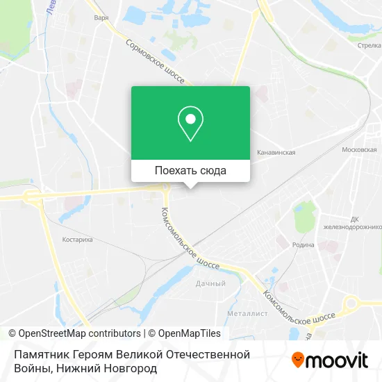 Карта Памятник Героям Великой Отечественной Войны