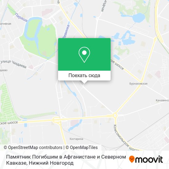 Карта Памятник Погибшим в Афганистане и Северном Кавказе